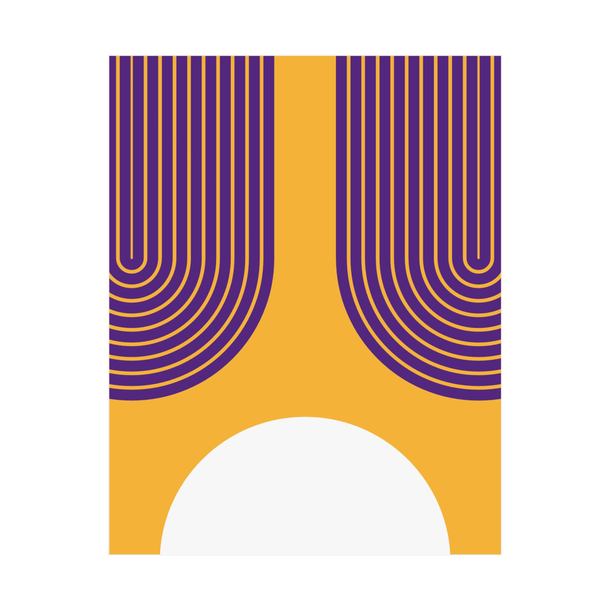 Modern Geometric 11 Matte Poster - Los Angeles Lakers - Away
