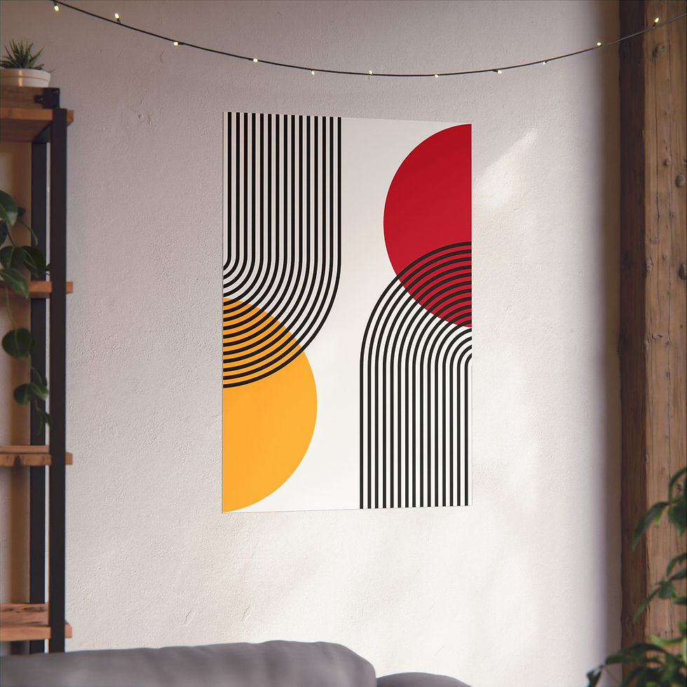 Thumbnail: Modern Geometric 25 Matte Poster - Atlanta Hawks - Home