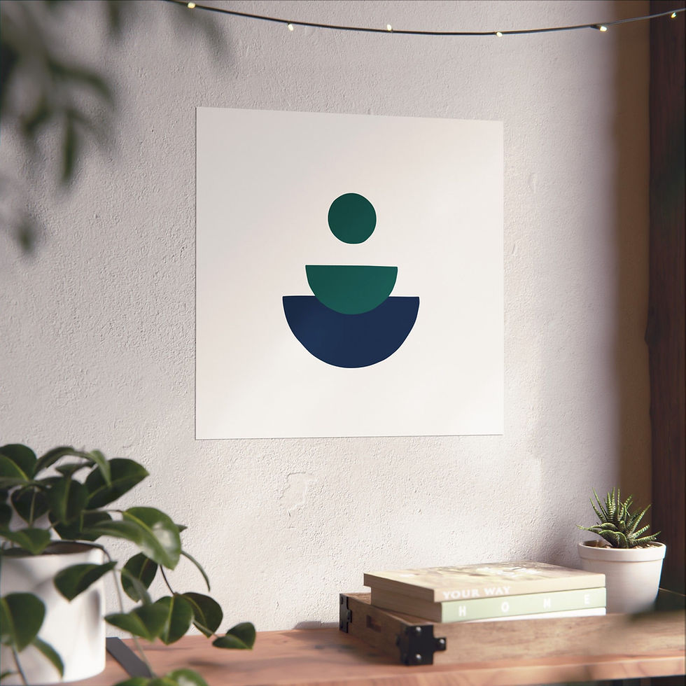 Thumbnail: Modern Geometric 28 Matte Poster - Seattle Mariners - Home