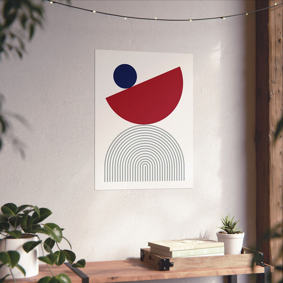 Thumbnail: Modern Geometric 26 Matte Poster - New York Giants - Home