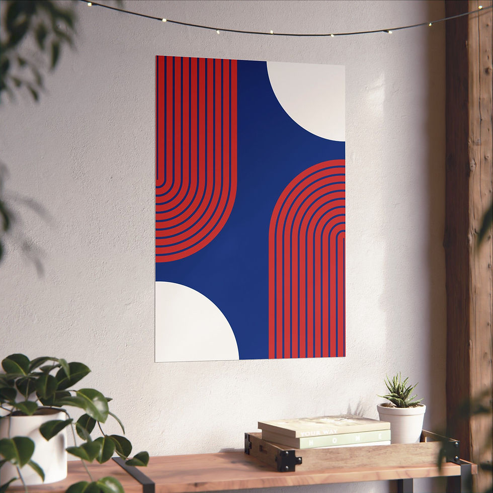Thumbnail: Modern Geometric 10 Matte Poster - Chicago Cubs - Away