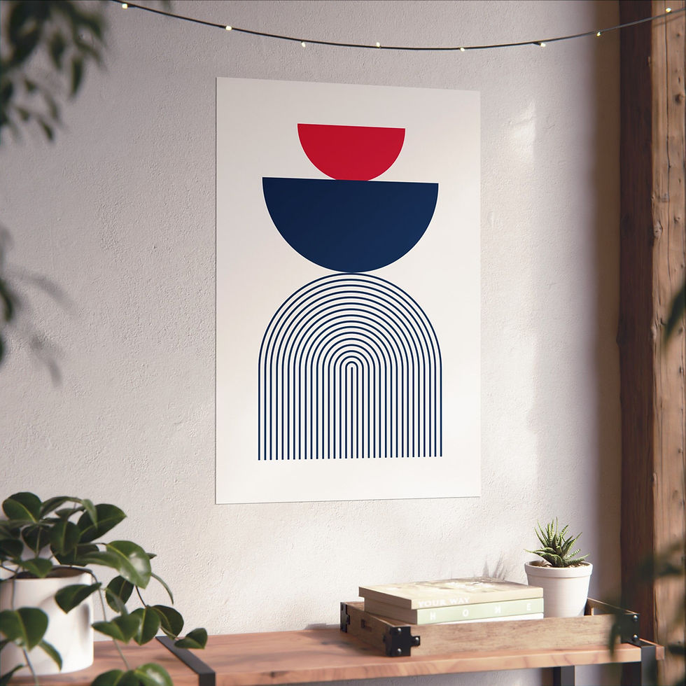 Thumbnail: Geometric 24 Matte Poster - Minnesota Twins - Home