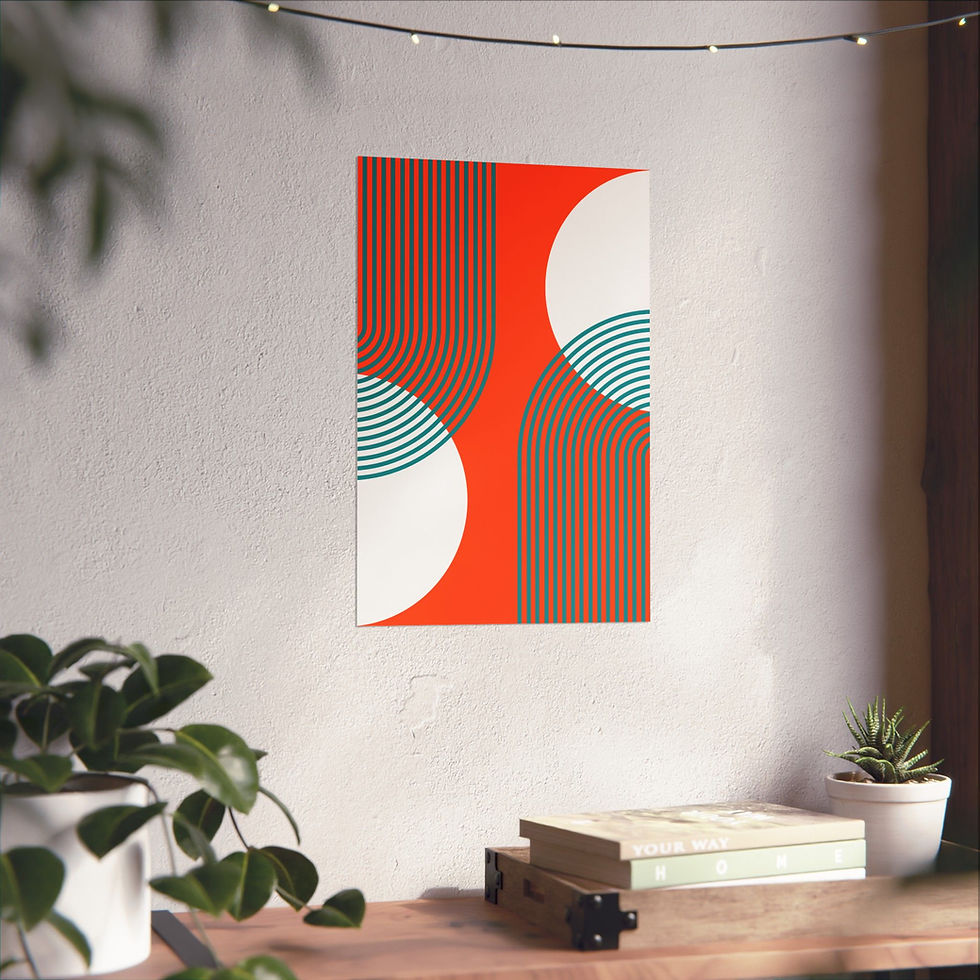 Thumbnail: Modern Geometric 25 Matte Poster - Miami Dolphins - Alt