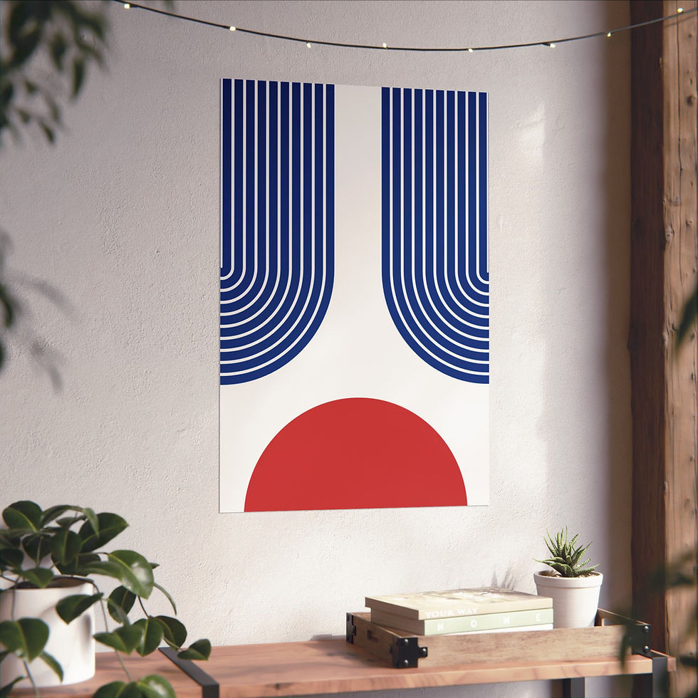 Thumbnail: Modern Geometric 11 Matte Poster - Chicago Cubs - Home