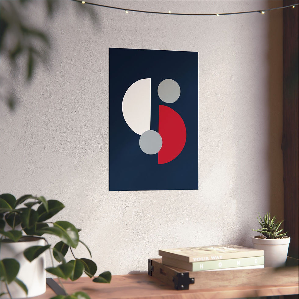 Thumbnail: Modern Geometric 29 Matte Poster - New England Patriots - Away