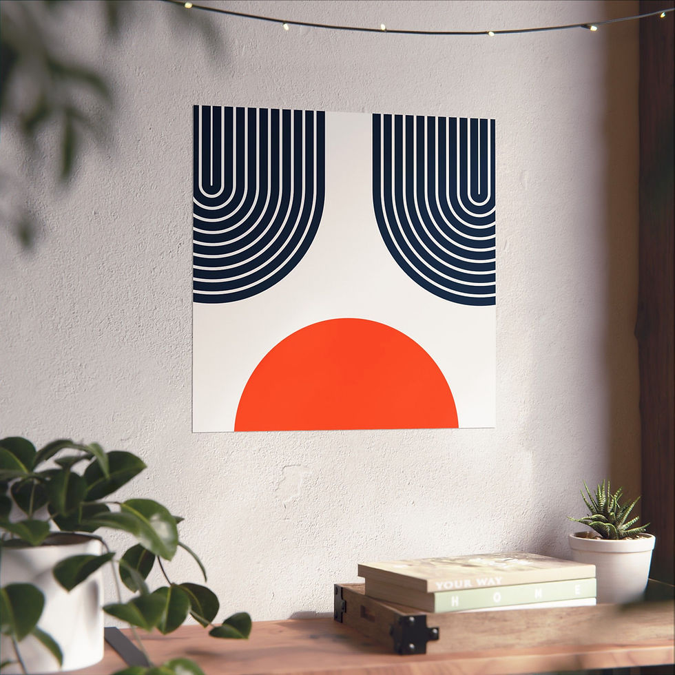 Thumbnail: Modern Geometric 11 Matte Poster - Denver Broncos - Home