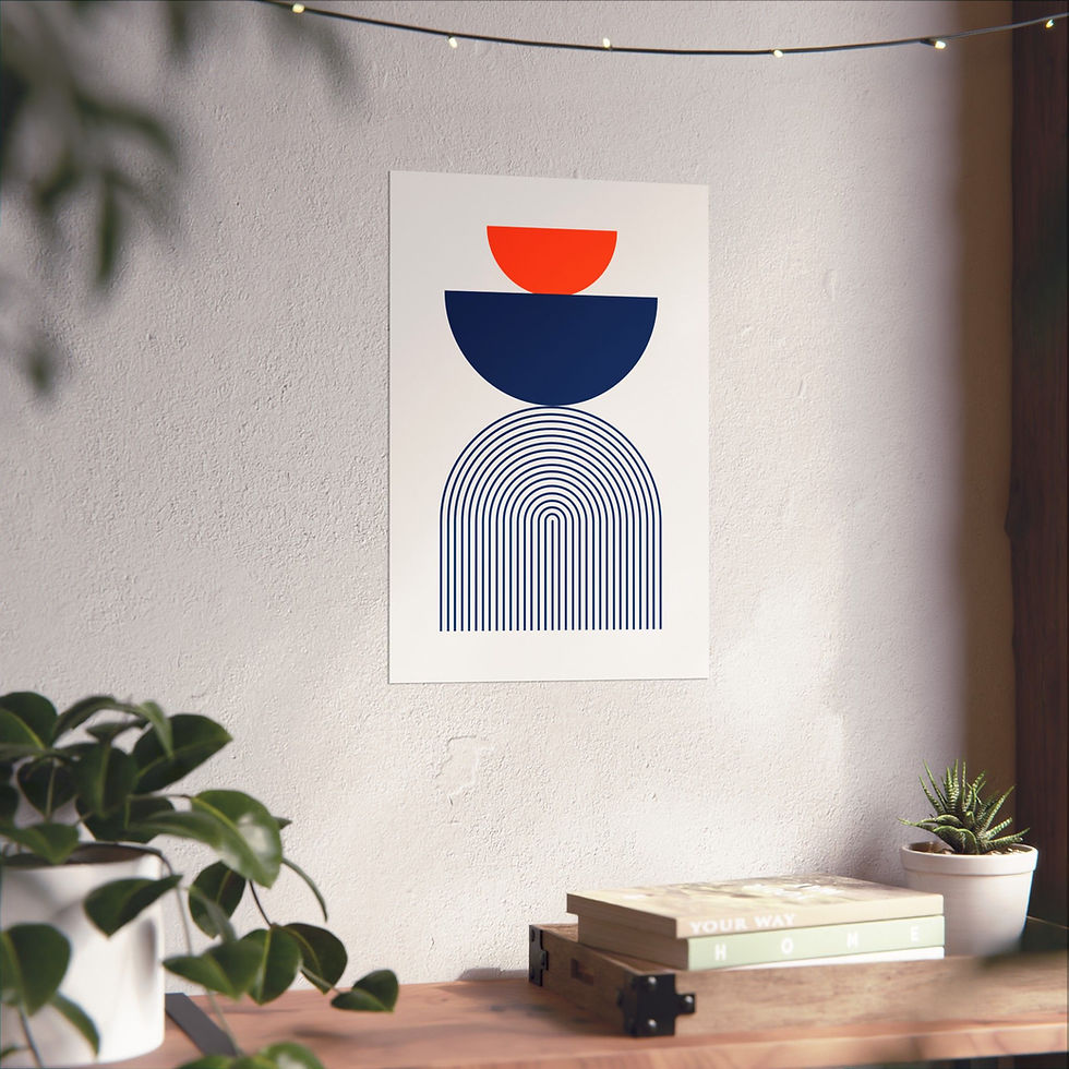 Thumbnail: Modern Geometric 24 Matte Poster - New York Mets - Home