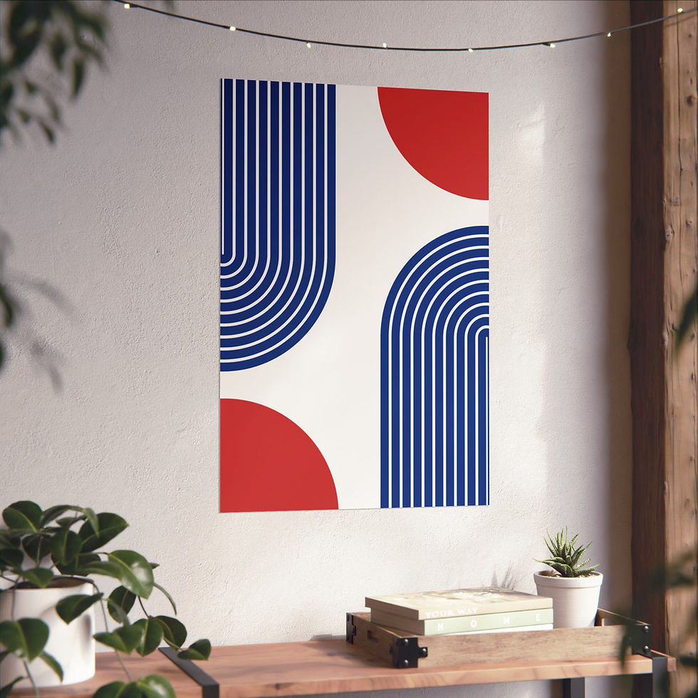 Thumbnail: Modern Geometric 10 Matte Poster - Chicago Cubs - Home