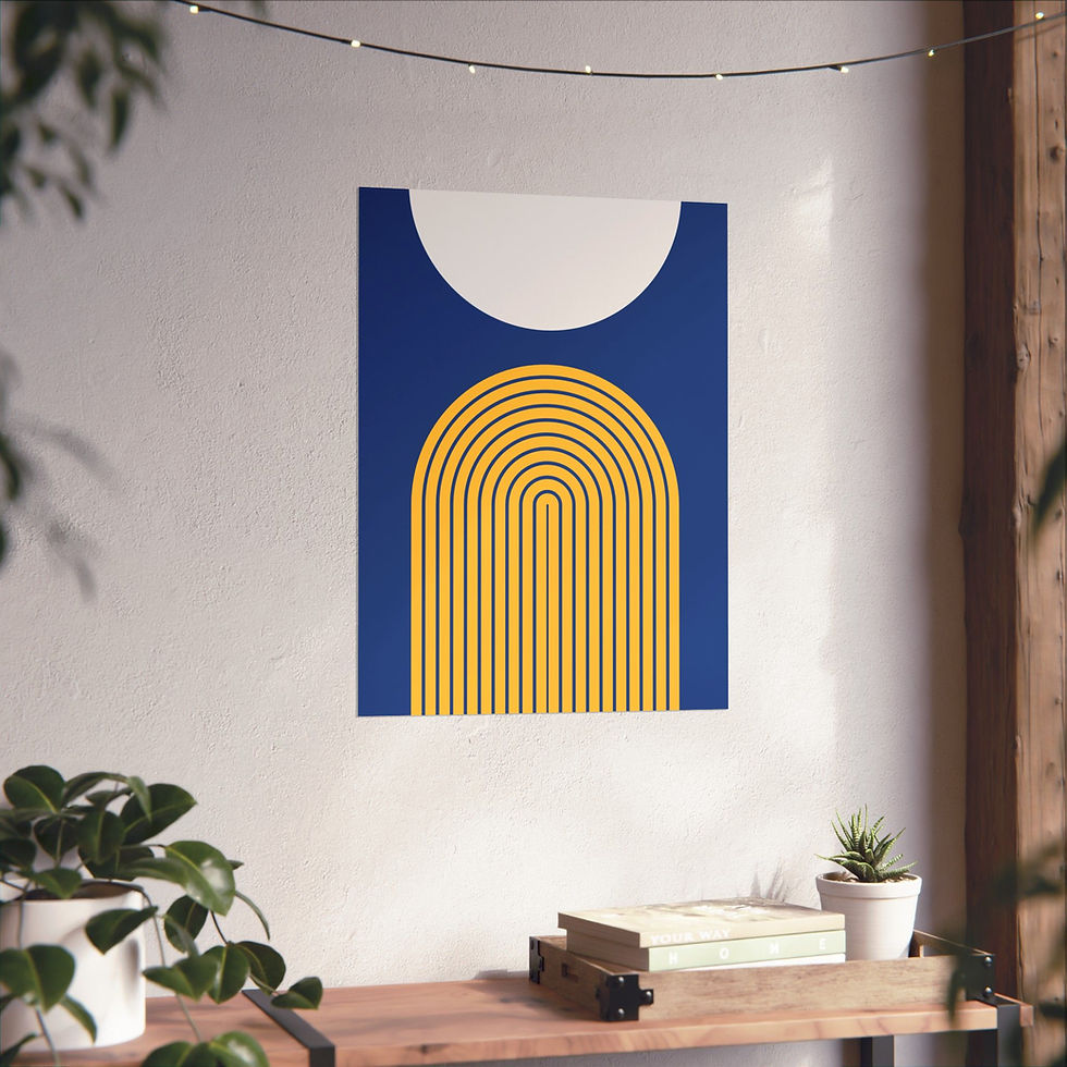 Thumbnail: Modern Geometric 09 Matte Poster - Golden State Warriors - Away