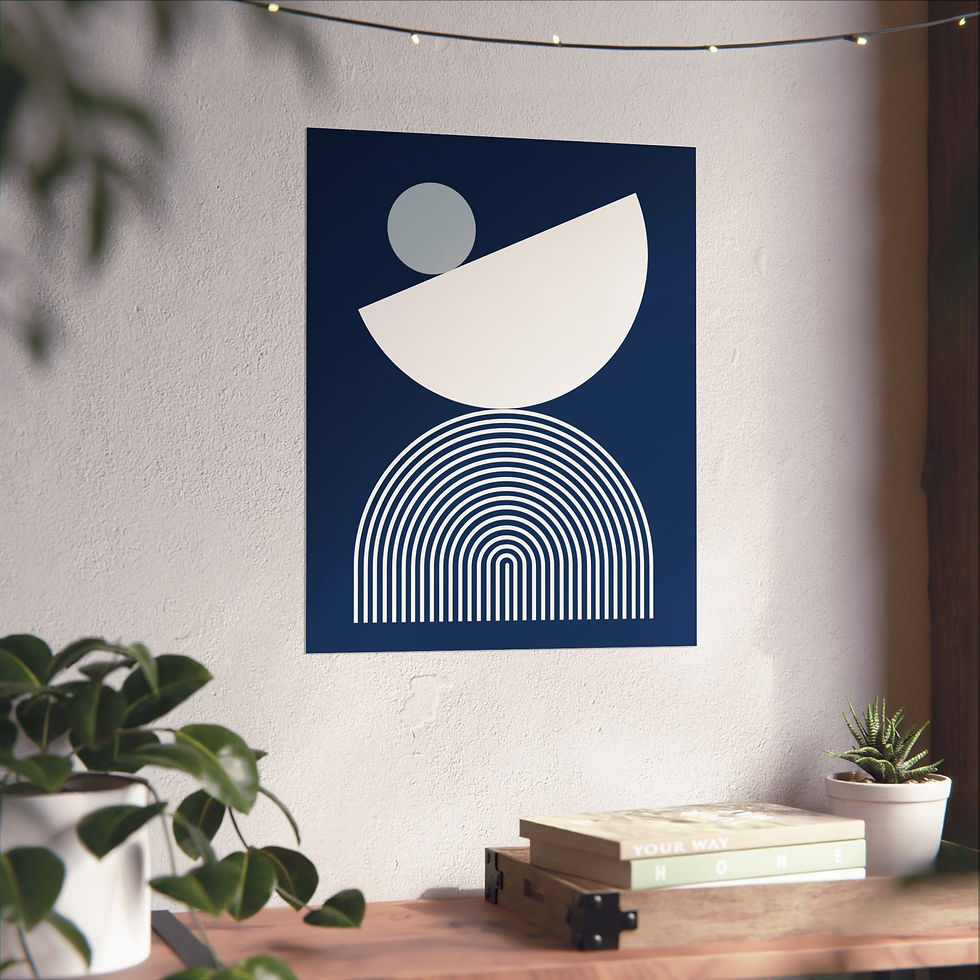 Thumbnail: Modern Geometric 26 Matte Poster - Dallas Mavericks - Alt