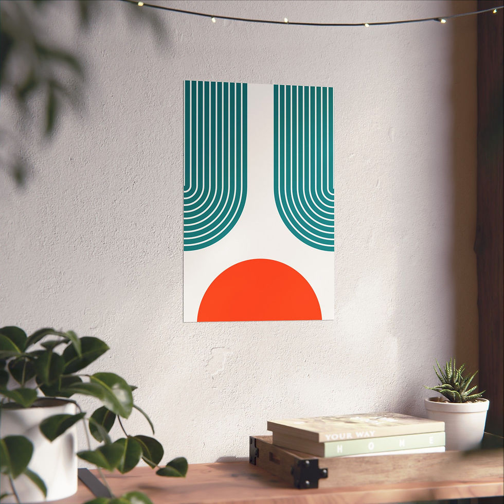 Thumbnail: Modern Geometric 11 Matte Poster - Miami Dolphins - Home