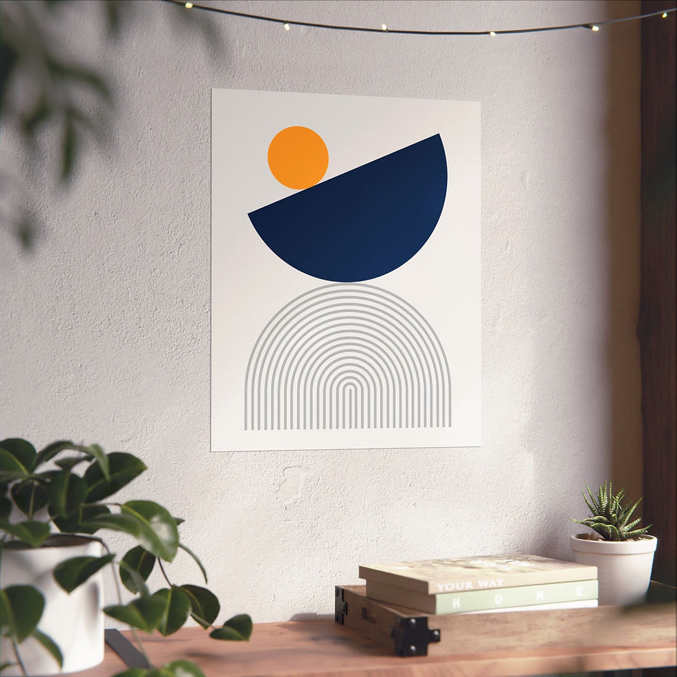 Thumbnail: Modern Geometric 26 Matte Poster - Indiana Pacers - Home