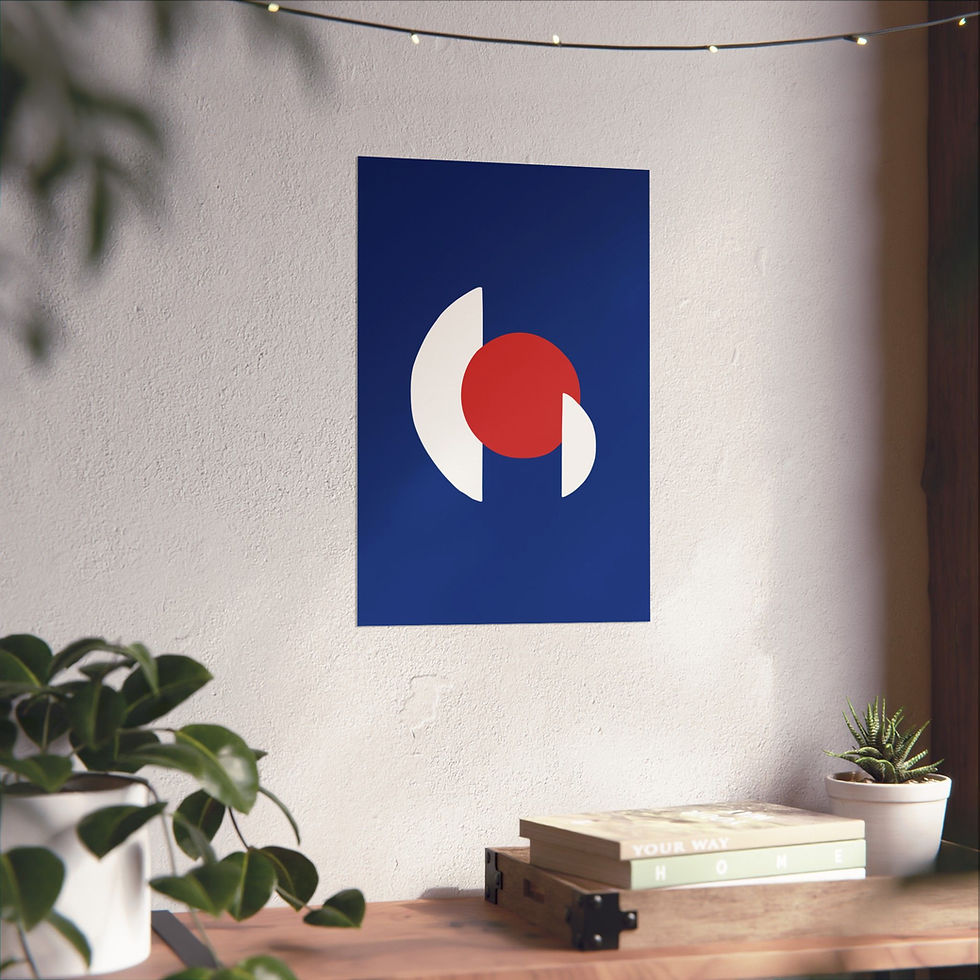 Thumbnail: Modern Geometric 30 Matte Poster - Chicago Cubs - Away