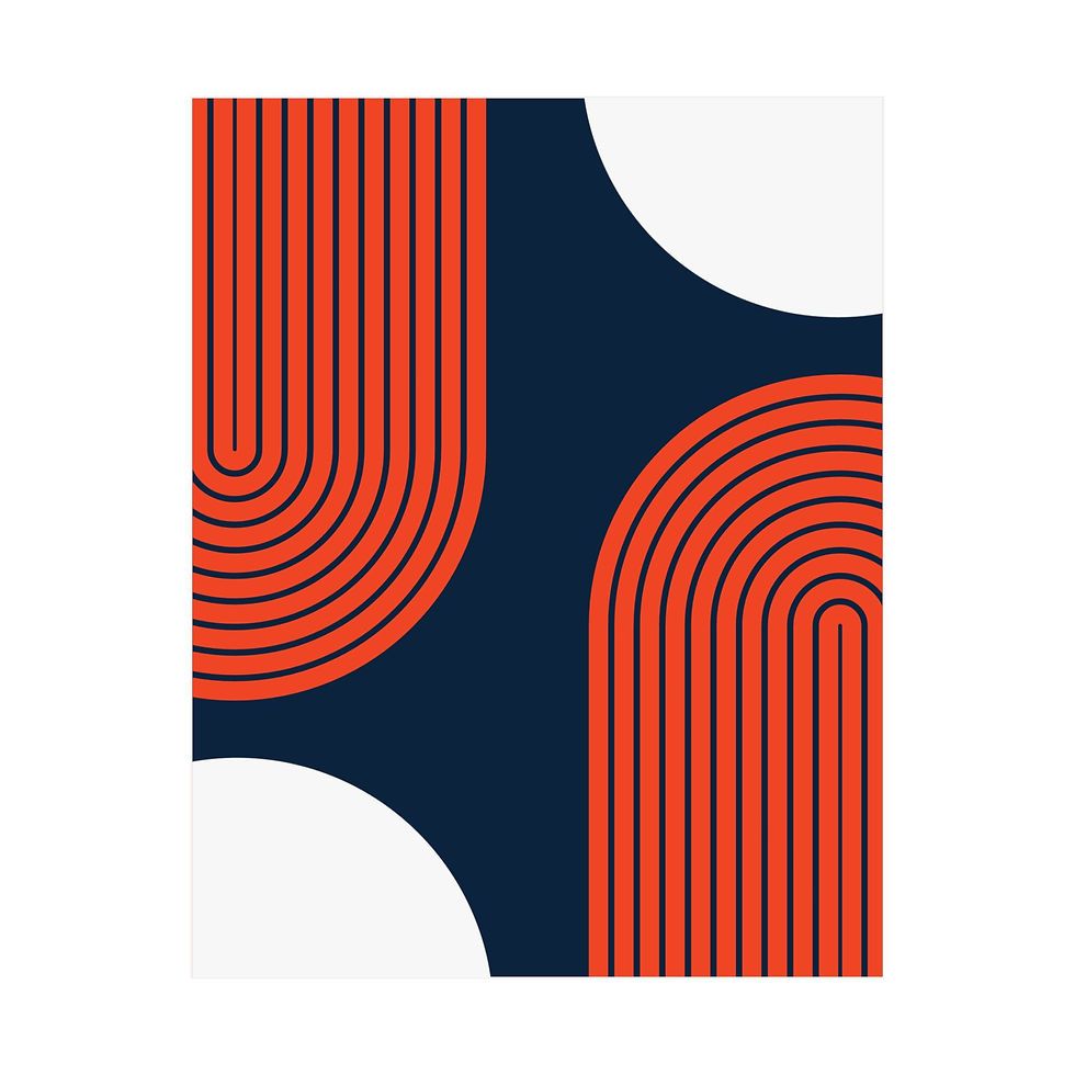Geometric 10 Matte Poster - Detroit Tigers - Away