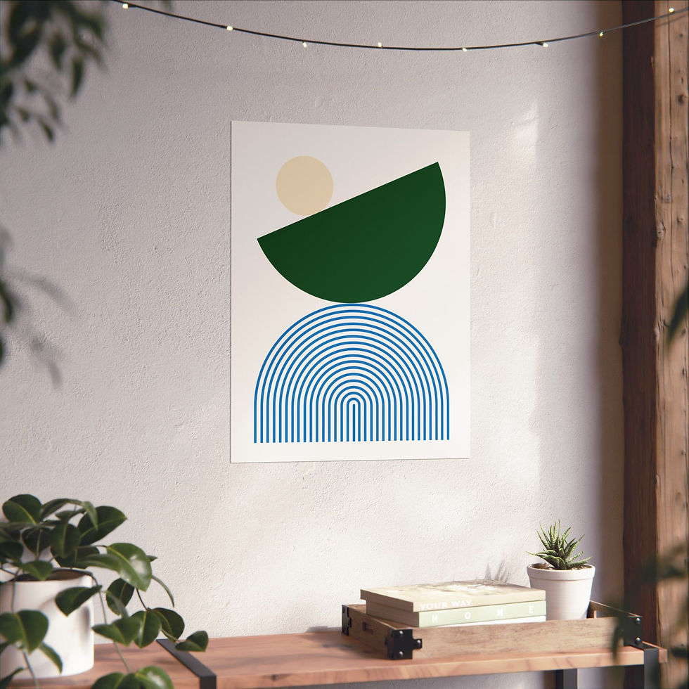 Thumbnail: Modern Geometric 26 Matte Poster - Milwaukee Bucks - Home