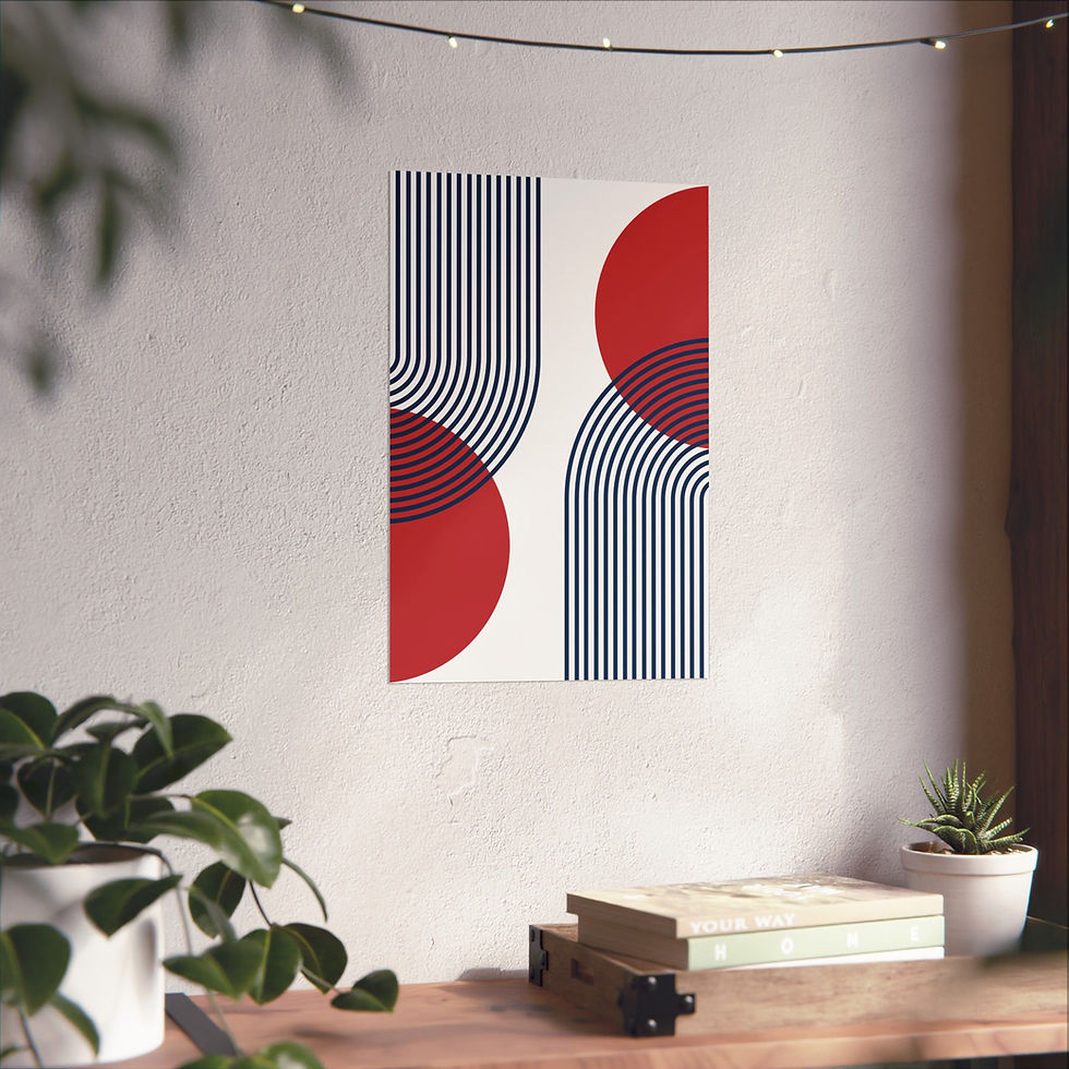 Thumbnail: Modern Geometric 25 Matte Poster - Boston Red Sox - Home