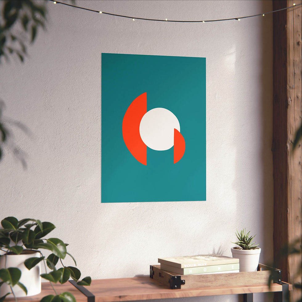 Thumbnail: Modern Geometric 30 Matte Poster - Miami Dolphins - Away