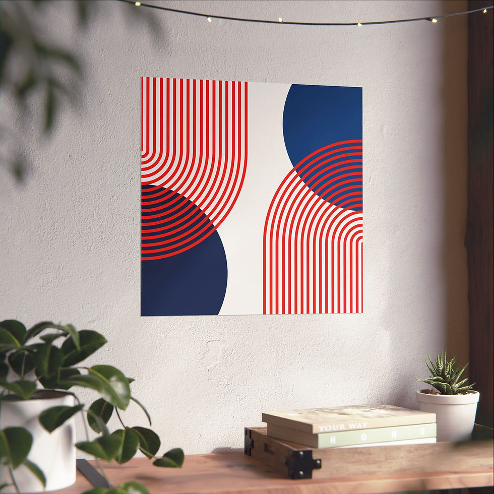 Thumbnail: Modern Geometric 25 Matte Poster - Toronto Blue Jays - Home