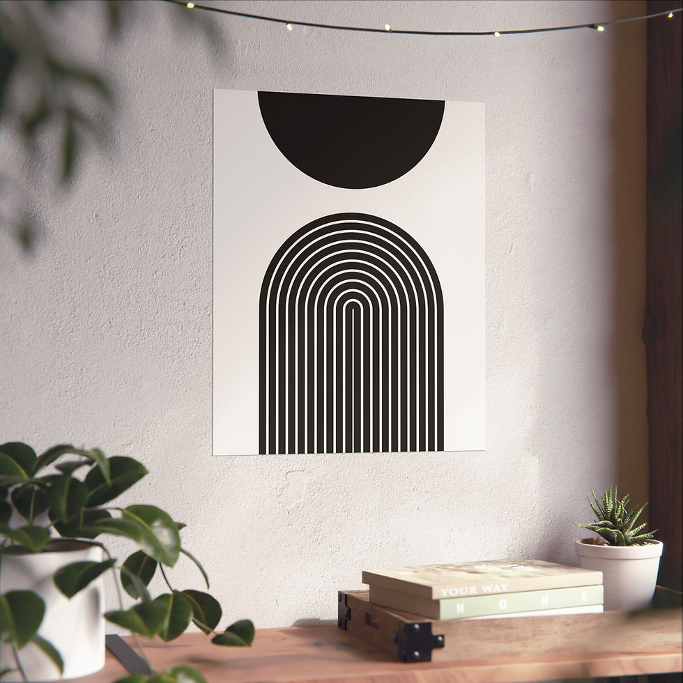 Thumbnail: Modern Geometric 09 Matte Poster - Brooklyn Nets - Home