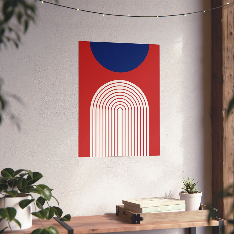 Thumbnail: Modern Geometric 09 Matte Poster - Chicago Cubs - Alt