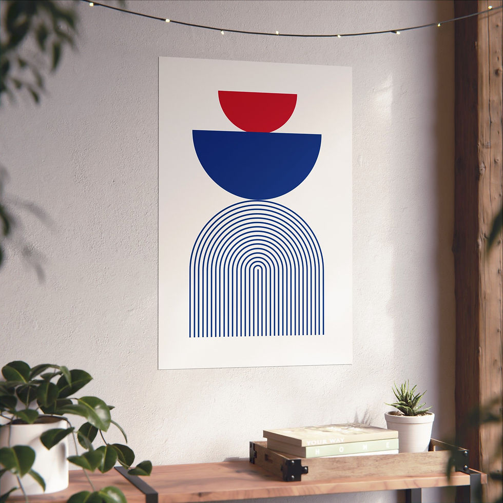 Thumbnail: Geometric 24 Matte Poster - Buffalo Bills - Home