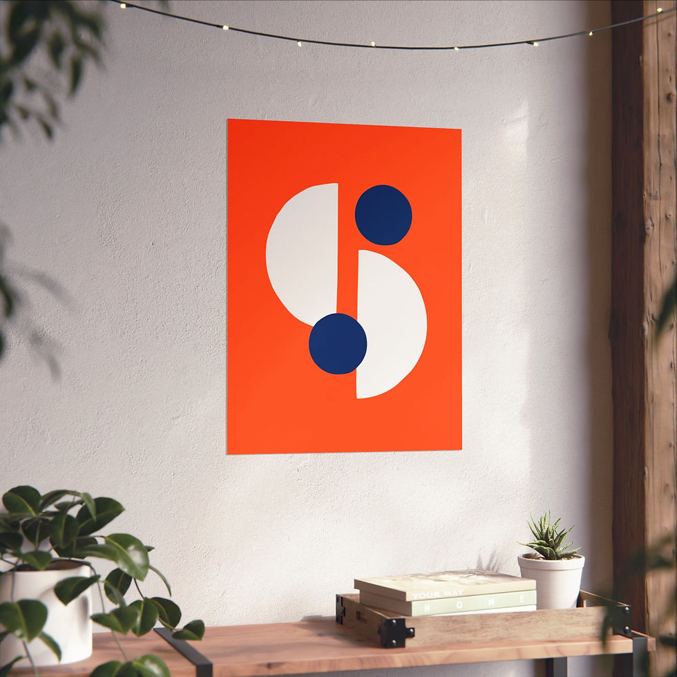 Thumbnail: Modern Geometric 29 Matte Poster - New York Mets - Alt