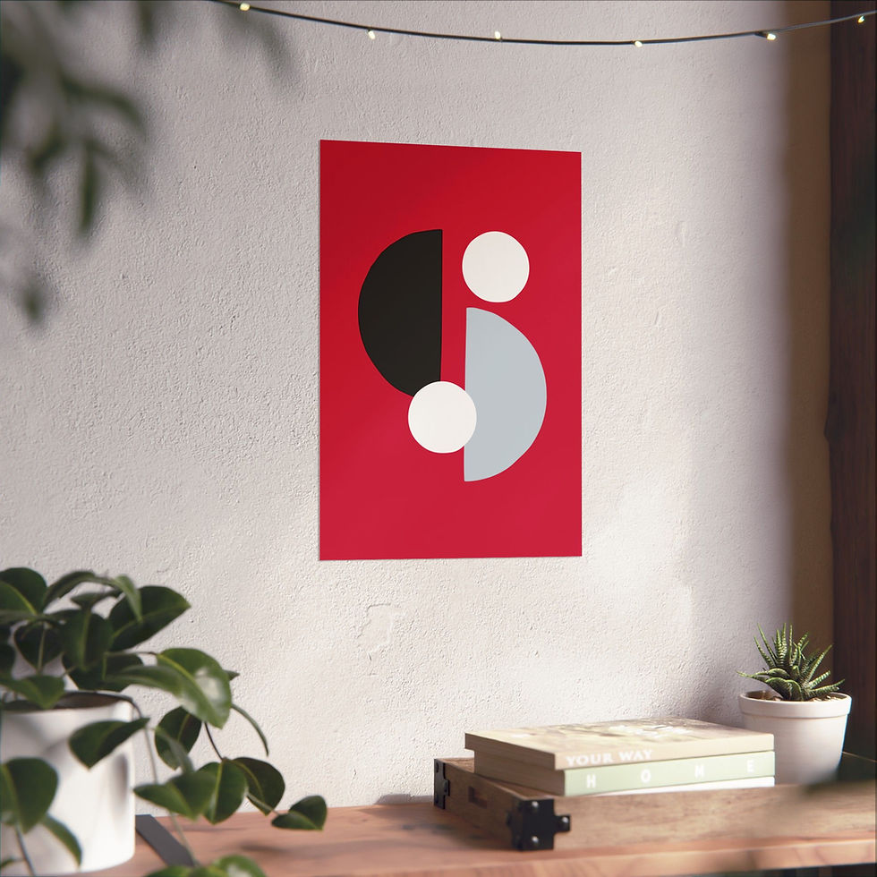 Thumbnail: Modern Geometric 29 Matte Poster - Houston Rockets - Away
