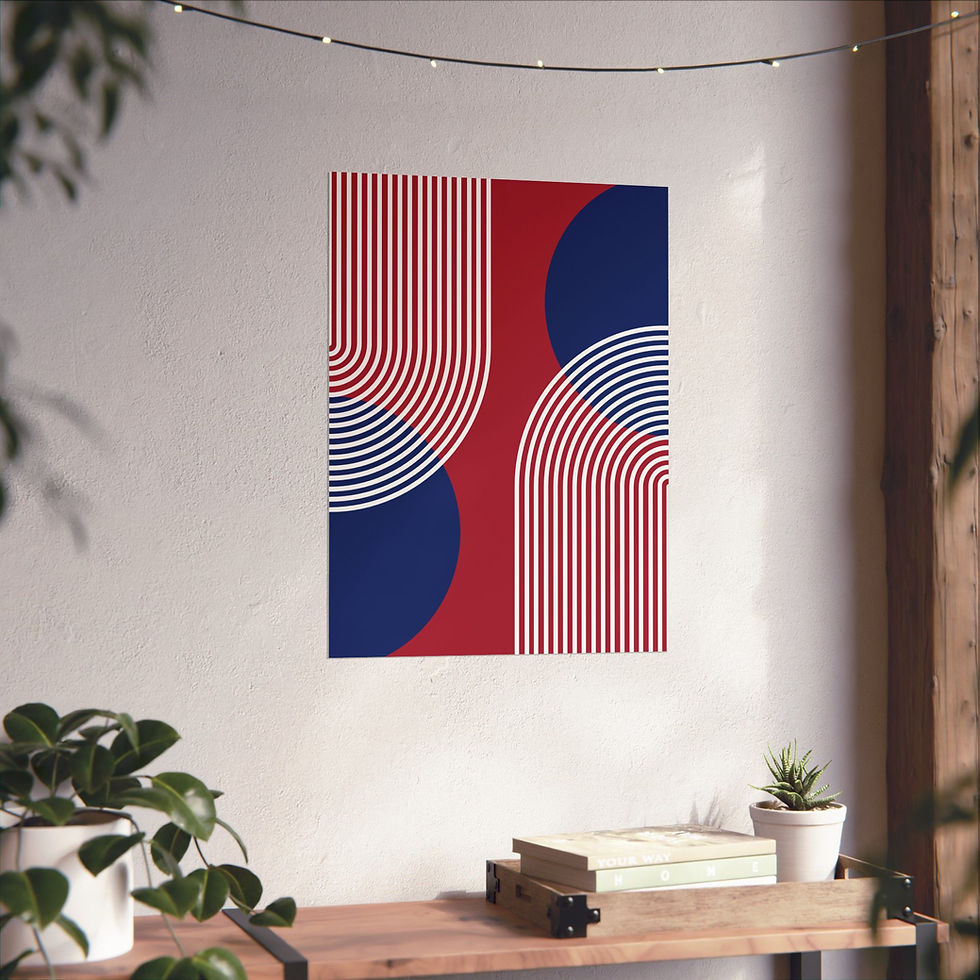 Thumbnail: Modern Geometric 25 Matte Poster - New York Giants - Alt
