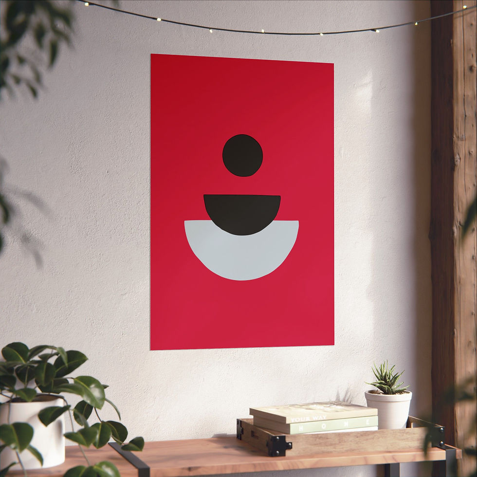 Thumbnail: Modern Geometric 28 Matte Poster - Houston Rockets - Away