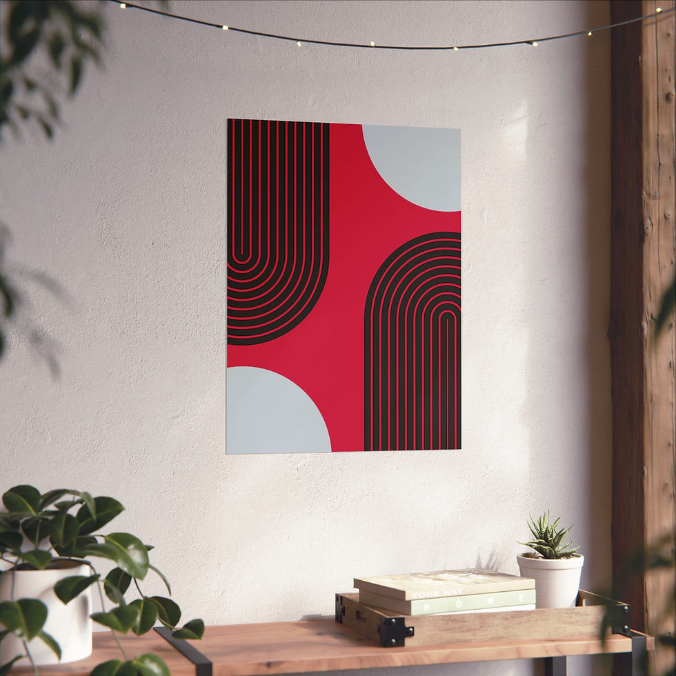 Thumbnail: Modern Geometric 10 Matte Poster - Houston Rockets - Away