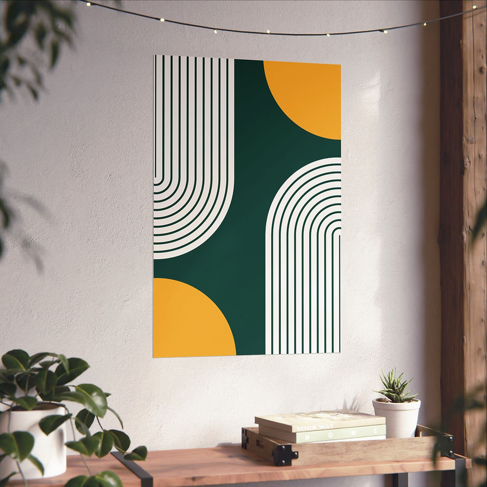 Thumbnail: Modern Geometric 10 Matte Poster - Oakland A's - Away