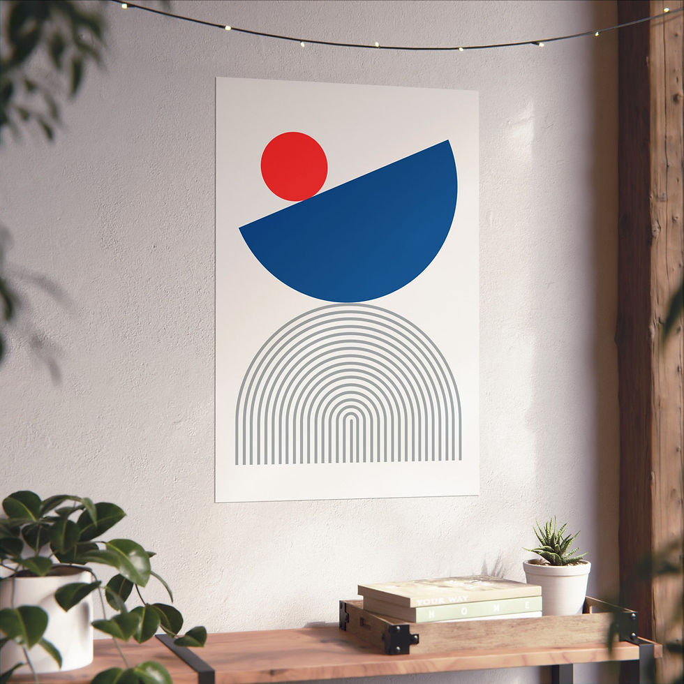 Thumbnail: Modern Geometric 26 Matte Poster - Los Angeles Dodgers - Home