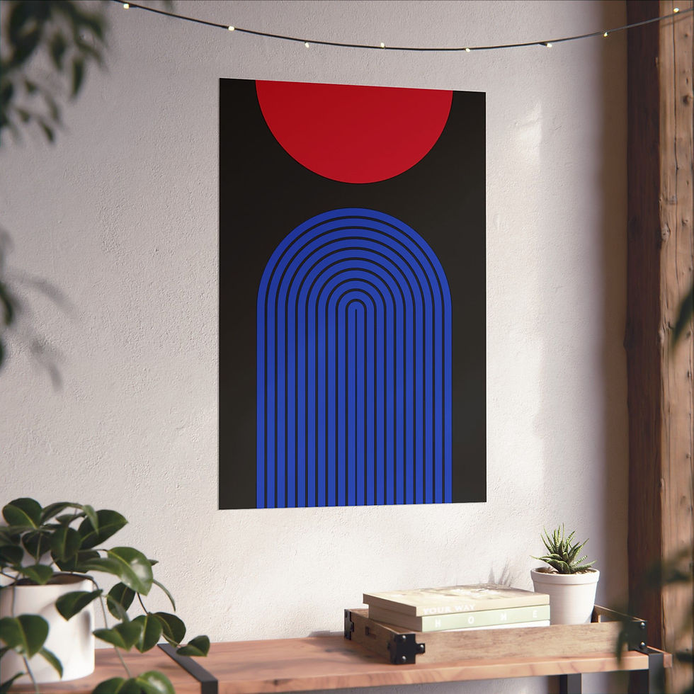 Thumbnail: Geometric 09 Matte Poster - Detroit Pistons - Alt