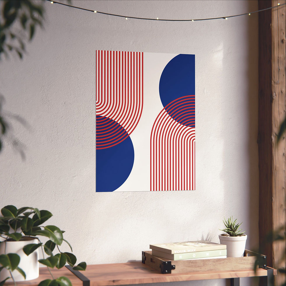 Thumbnail: Modern Geometric 25 Matte Poster - Chicago Cubs - Home