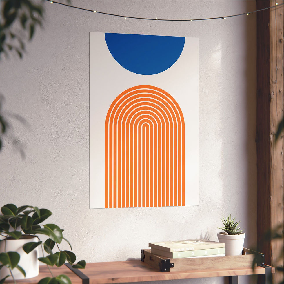 Thumbnail: Modern Geometric 09 Matte Poster - New York Knicks - Home