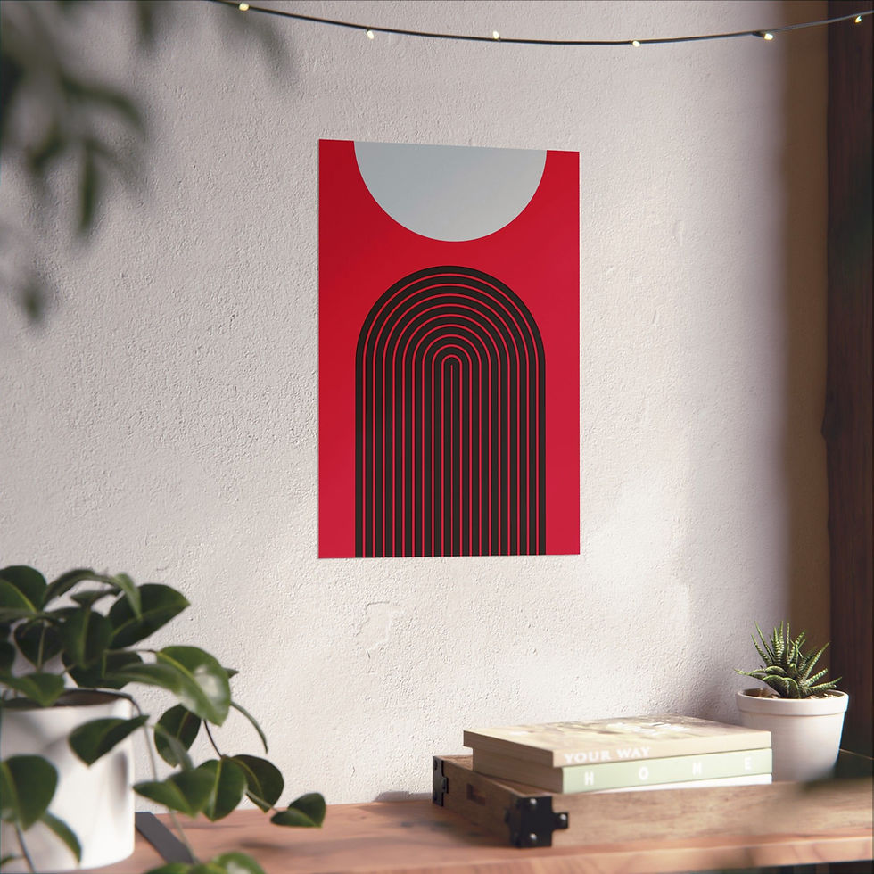 Thumbnail: Modern Geometric 09 Matte Poster - Houston Rockets - Away