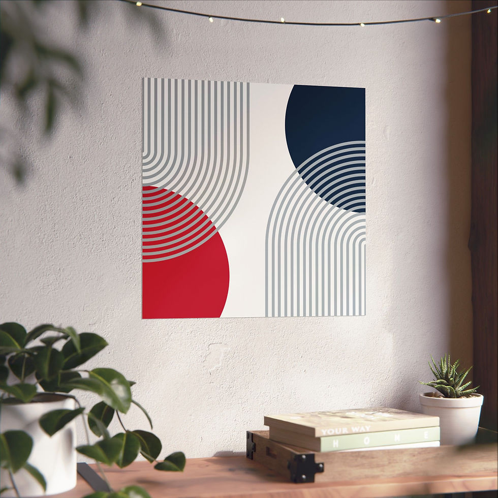 Thumbnail: Modern Geometric 25 Matte Poster - New England Patriots - Home