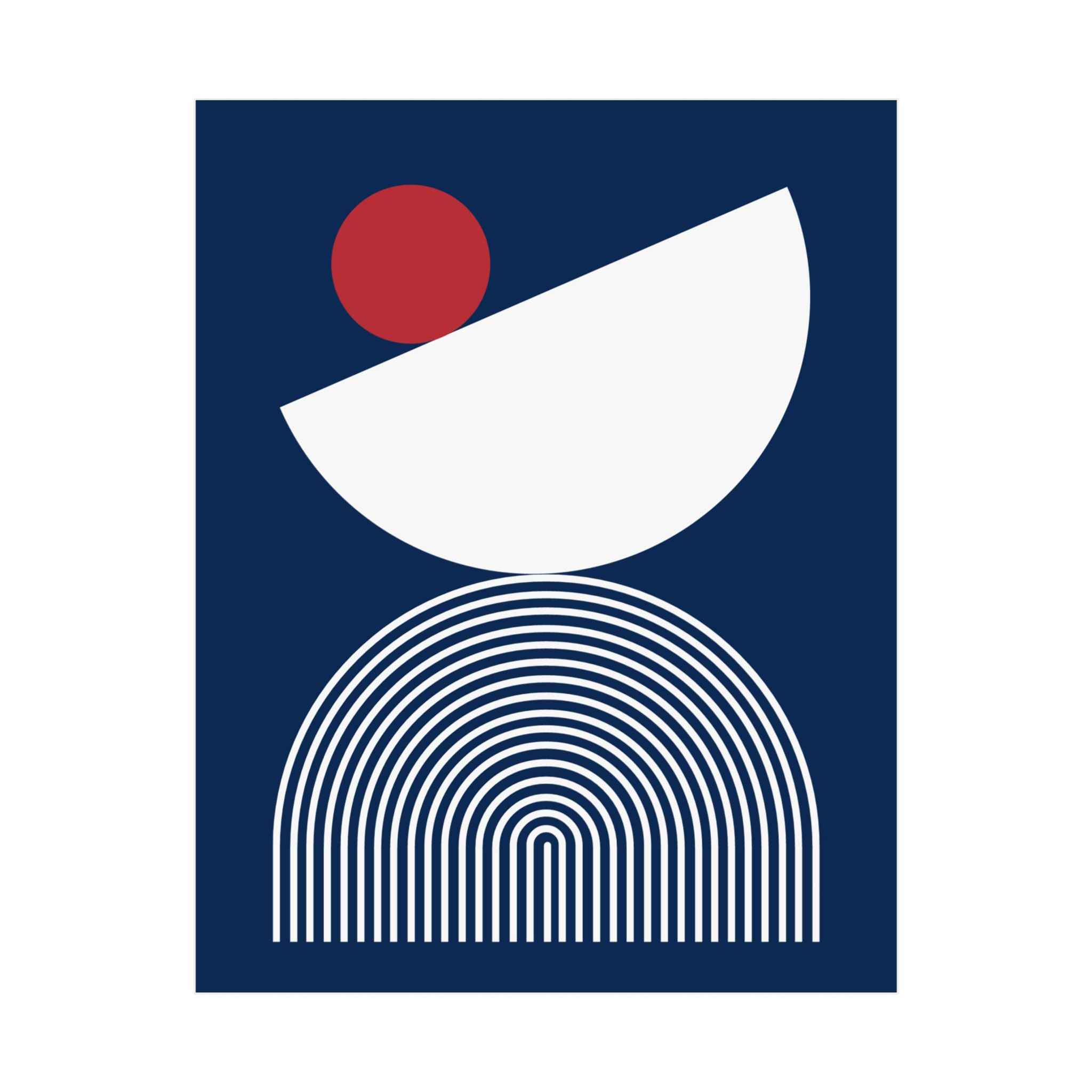 Modern Geometric 26 Matte Poster - Boston Red Sox - Alt