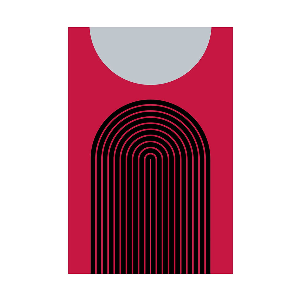 Thumbnail: Modern Geometric 09 Matte Poster - Houston Rockets - Away