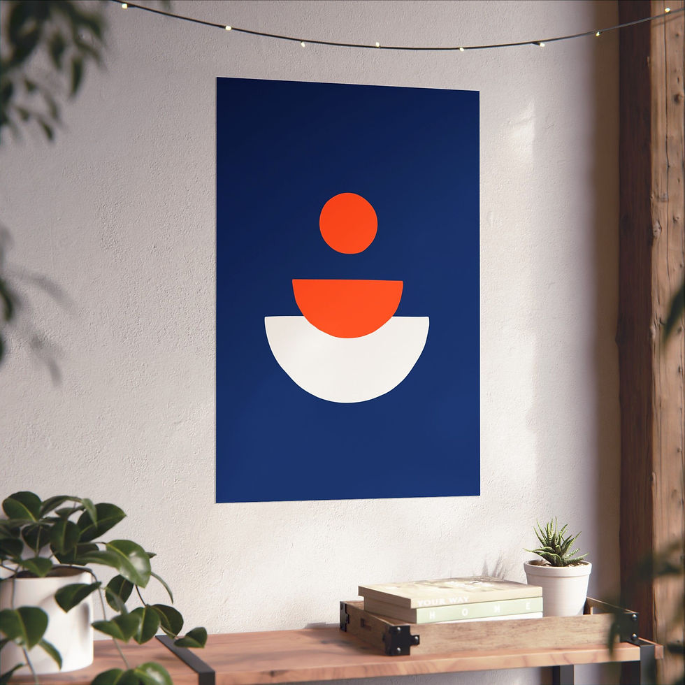 Thumbnail: Modern Geometric 28 Matte Poster - New York Mets - Away