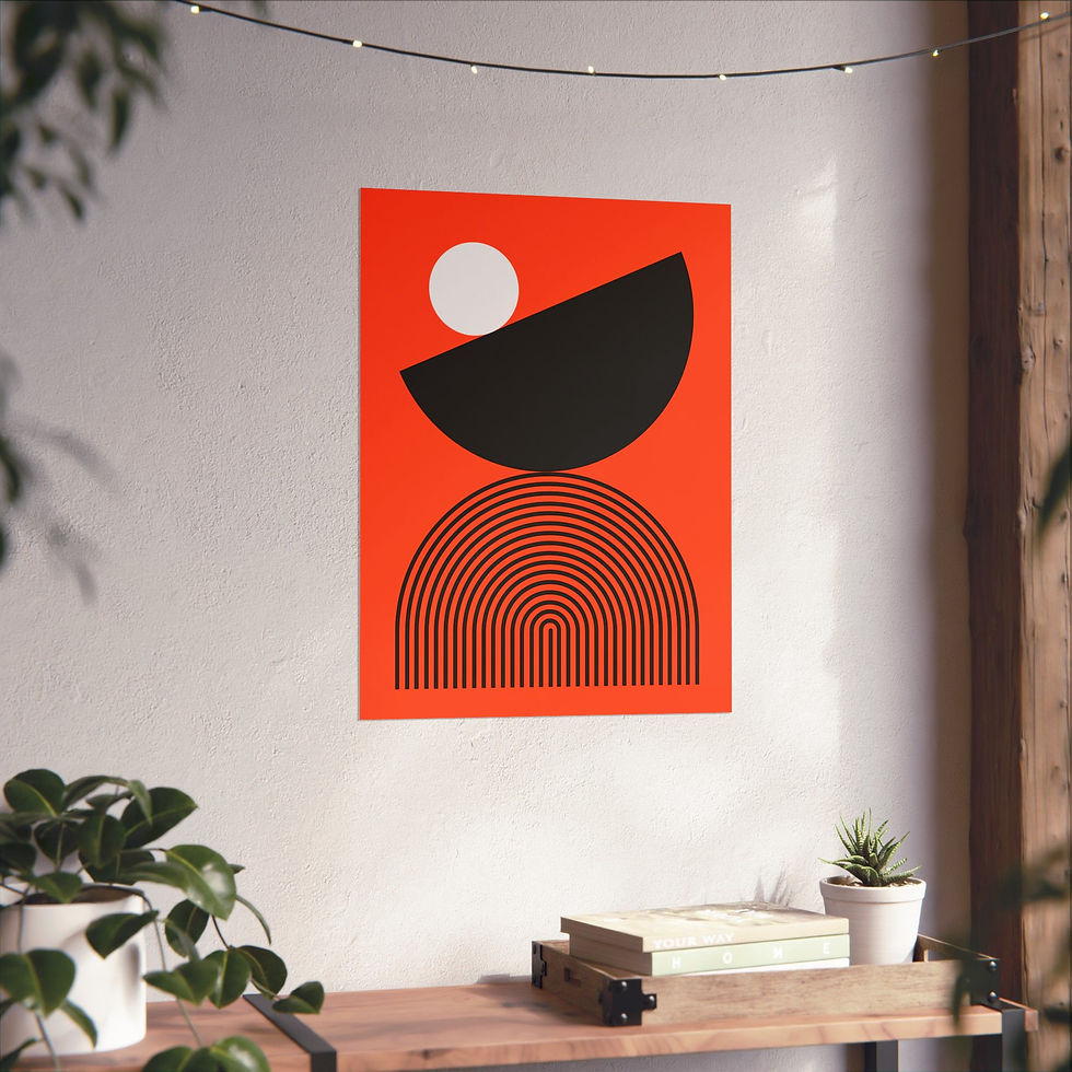 Thumbnail: Geometric 26 Matte Poster - Cincinnati Bengals - Alt