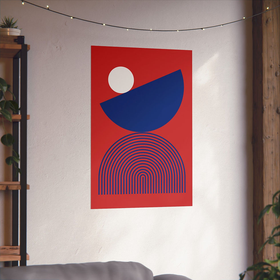 Thumbnail: Modern Geometric 26 Matte Poster - Chicago Cubs - Alt