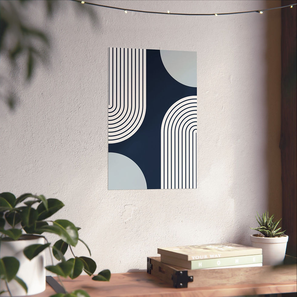 Thumbnail: Modern Geometric 10 Matte Poster - New York Yankees - Away