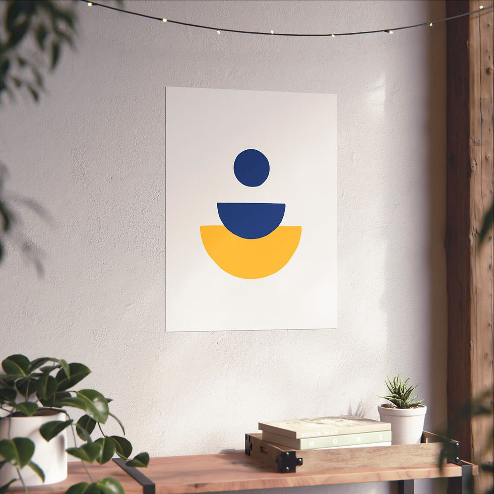 Thumbnail: Modern Geometric 28 Matte Poster - Golden State Warriors - Home