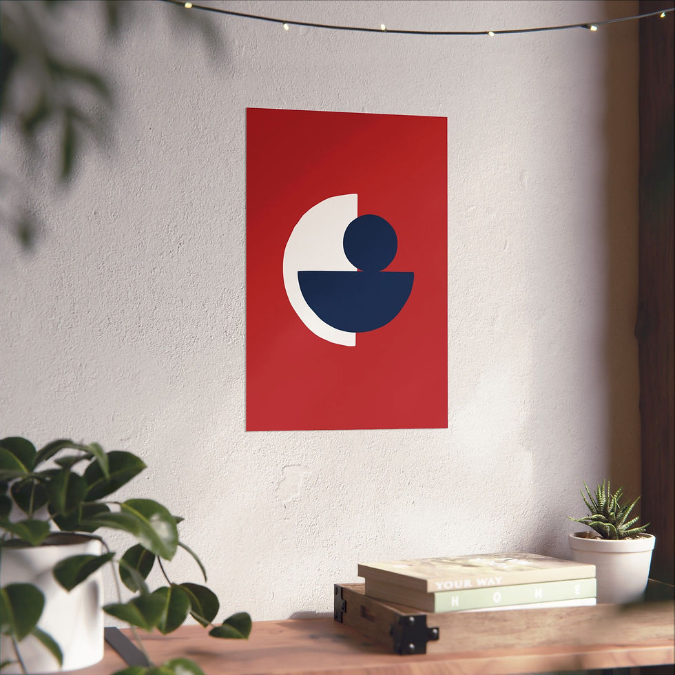 Thumbnail: Modern Geometric 31 Matte Poster - Boston Red Sox - Away