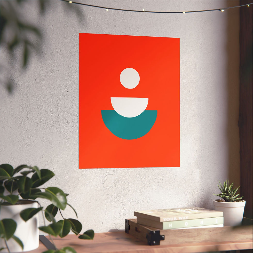 Thumbnail: Modern Geometric 28 Matte Poster - Miami Dolphins - Alt