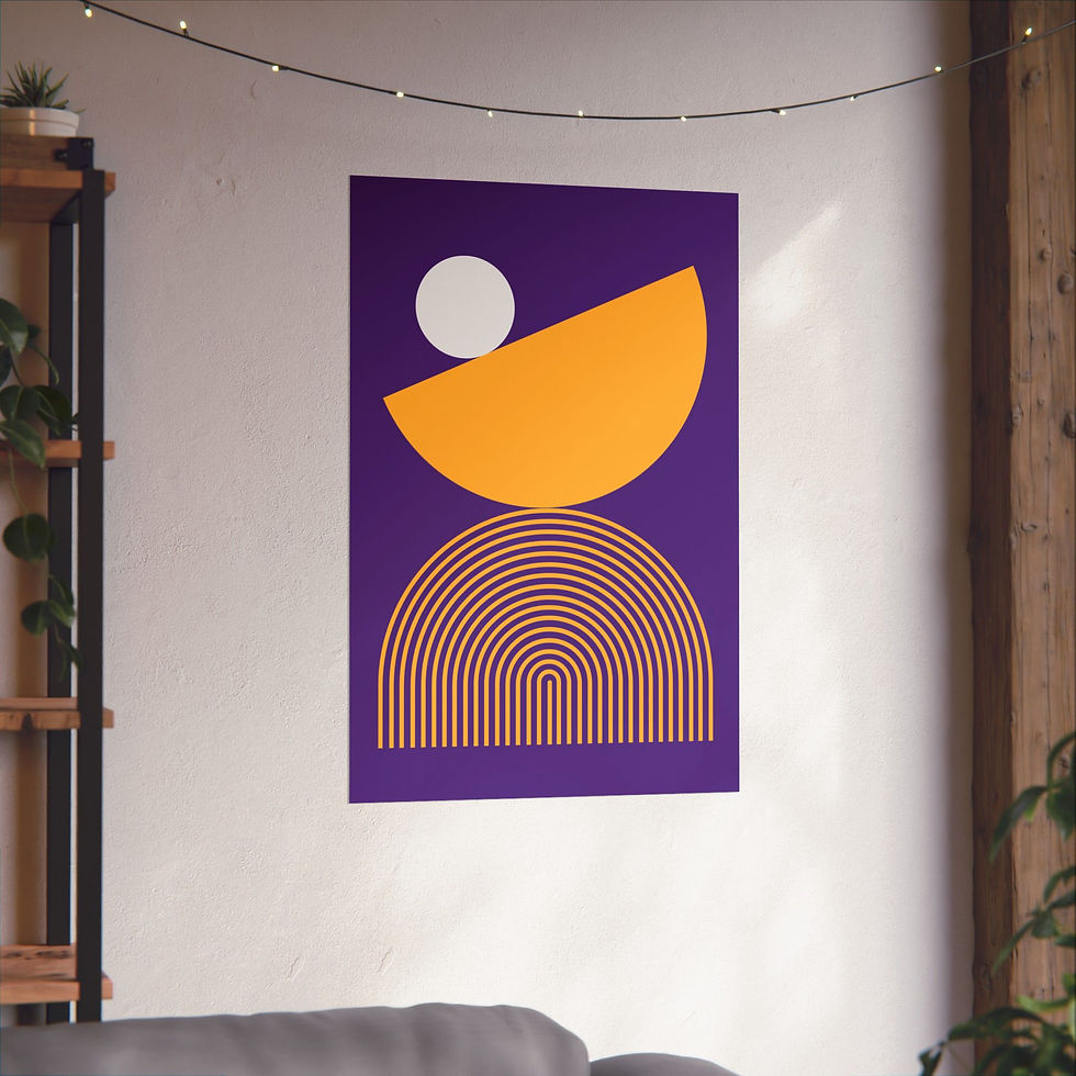 Thumbnail: Modern Geometric 26 Matte Poster - Los Angeles Lakers - Alt