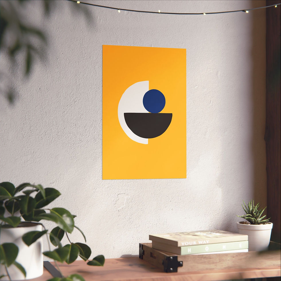 Thumbnail: Modern Geometric 31 Matte Poster - Golden State Warriors - Alt
