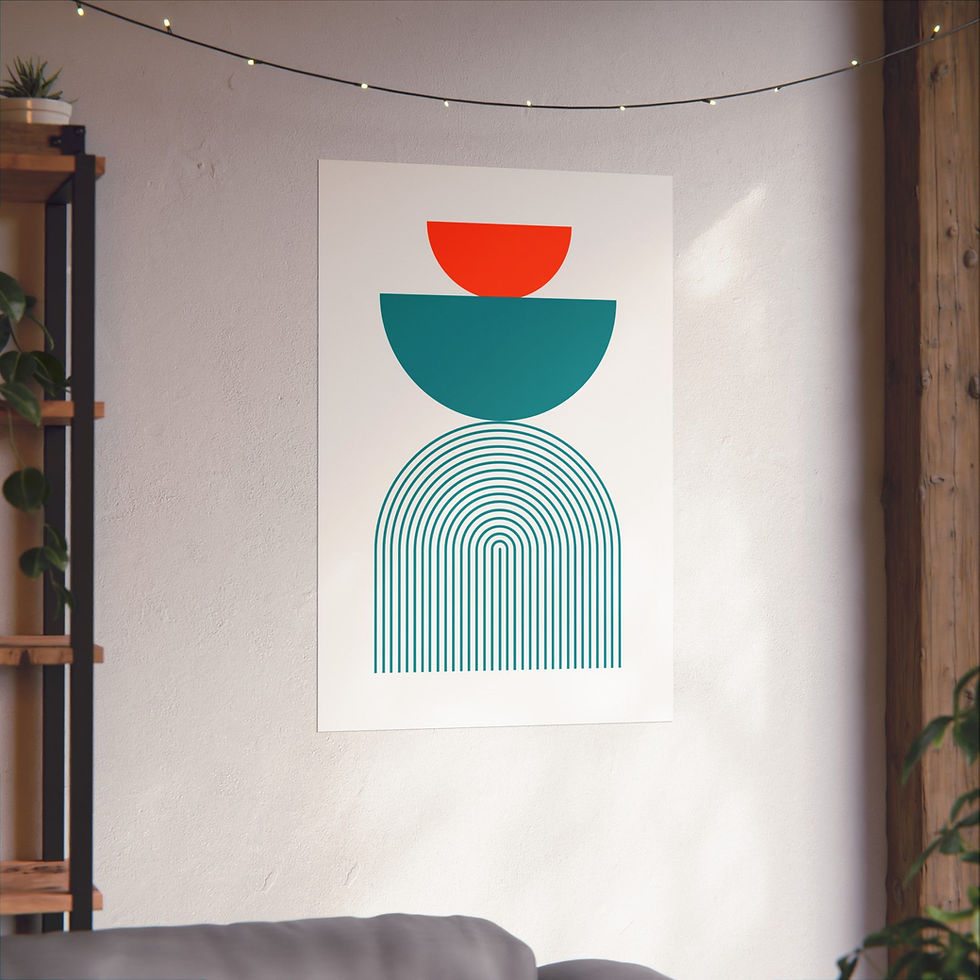 Thumbnail: Modern Geometric 24 Matte Poster - Miami Dolphins - Home