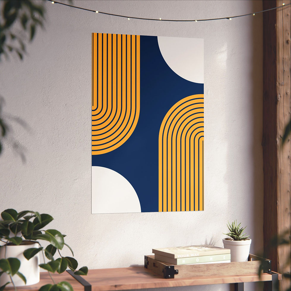 Thumbnail: Modern Geometric 10 Matte Poster - Indiana Pacers - Away